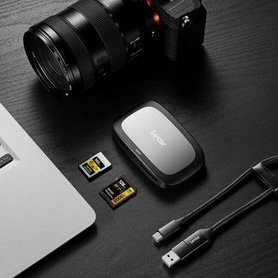 Lexar Professional CFexpress Type A USB 3.2 Gen 2 Card Reader – high-speed reader for fast file transfers from CFexpress Type A memory cards to computers.