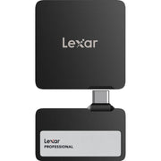 Lexar USB-C card reader on a white background