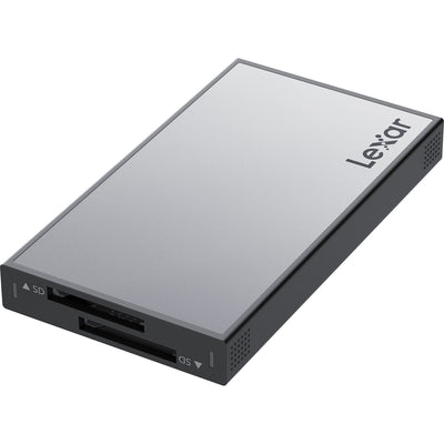 The Lexar Professional Workflow Dual-Slot SD UHS-II Card Reader enables simultaneous transfers with speeds up to 312MB/s per slot.