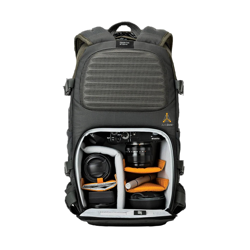 Lowepro Flipside Trek BP250 AW compact camera backpack with body-side access