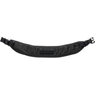Lowepro ProTactic Utility Belt III in black, fits waists 76-148 cm, holds up to seven SlipLock pouches, includes deployable drawstring pocket for lens swaps or 1L water bottle, made with 92% recycled fabric for durability and comfort.