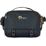 Eco-friendly Lowepro Trekker Lite SLX 120 camera bag with padded compartments and accessories
