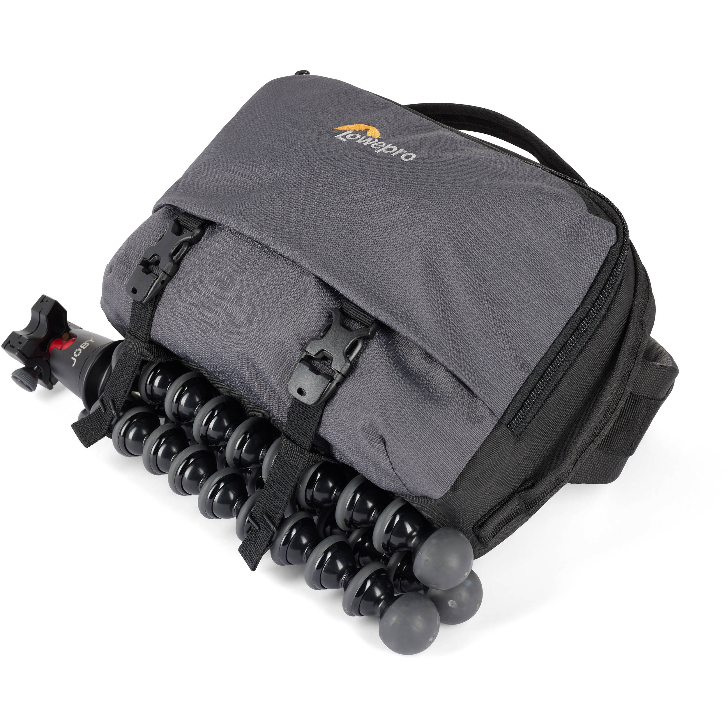 Eco-friendly Lowepro Trekker Lite SLX 120 camera bag with padded compartments and accessories
