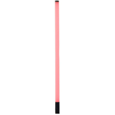 Luxceo M1S RGB LED light bar (85 cm) in red glow, slim tube with black handle for handheld or tripod mounting.