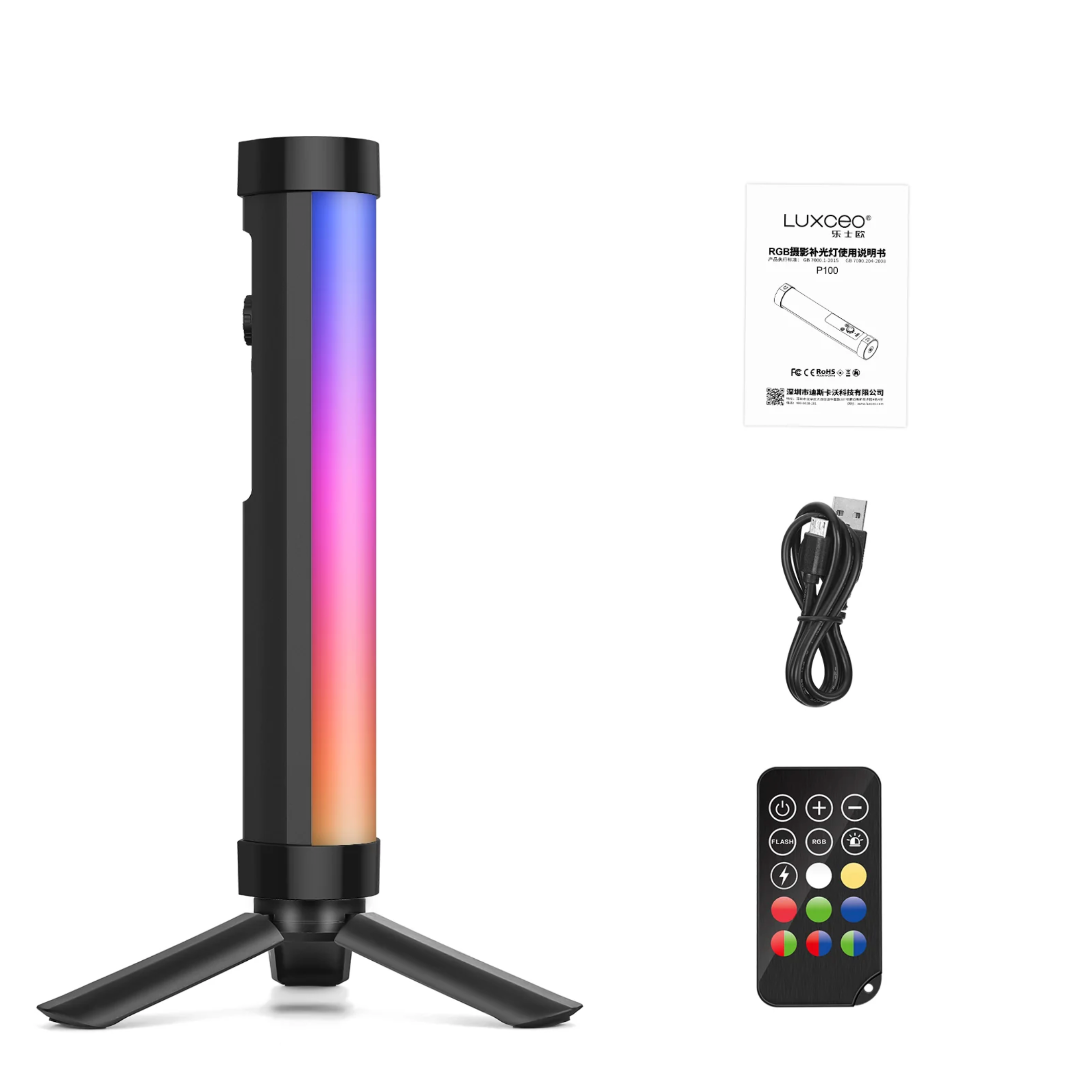 RGB light with adjustable lighting with 80 high colour rendering LEDs, 2000mAh rechargeable battery, and versatile mounting options.