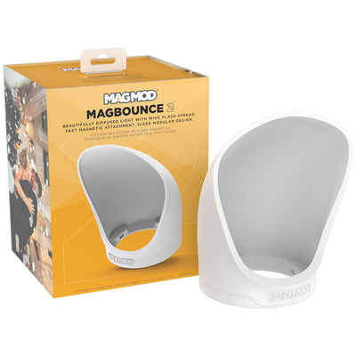 MagMod MagBounce 2 magnetic bounce flash diffuser in white silicone for softer light.