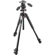 Manfrotto 190XPRO3 tripod with 90° column and quick-lock legs.