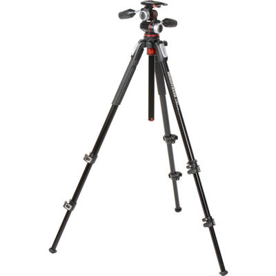 Manfrotto 190XPRO3 tripod with 90° column and quick-lock legs.