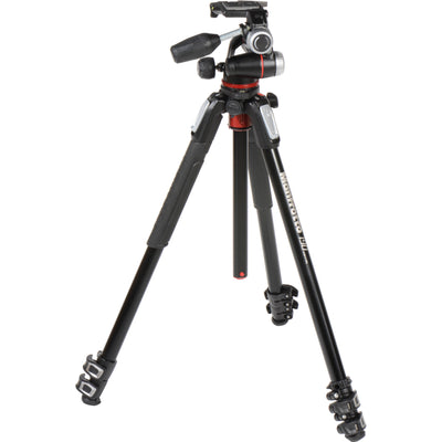 Manfrotto 190XPRO3 tripod with 90° column and quick-lock legs.