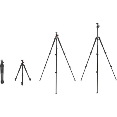 Manfrotto 190X AS aluminium tripod with 496 centre ball head for mirrorless cameras in black.