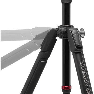 Manfrotto 3-Section 055 Aluminium Video Tripod with 502 Fluid Head, showing tripod legs, fluid head, and accessory mounts.