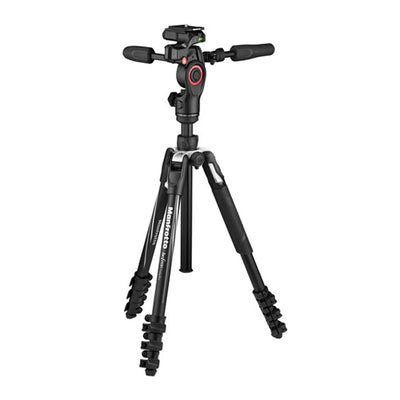 A dual-purpose travel tripod ideal for both photo and video applications. It features a 3-way fluid head that offers stability and versatility.