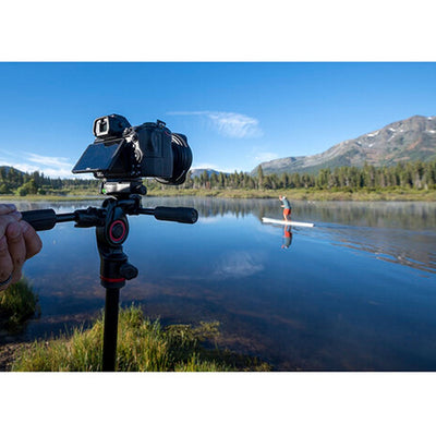 A dual-purpose travel tripod ideal for both photo and video applications. It features a 3-way fluid head that offers stability and versatility.