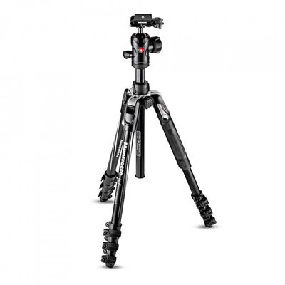 Manfrotto Befree Advanced lever aluminium tripod with ball head set up outdoors.
