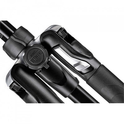Manfrotto Befree Advanced lever aluminium tripod with ball head set up outdoors.