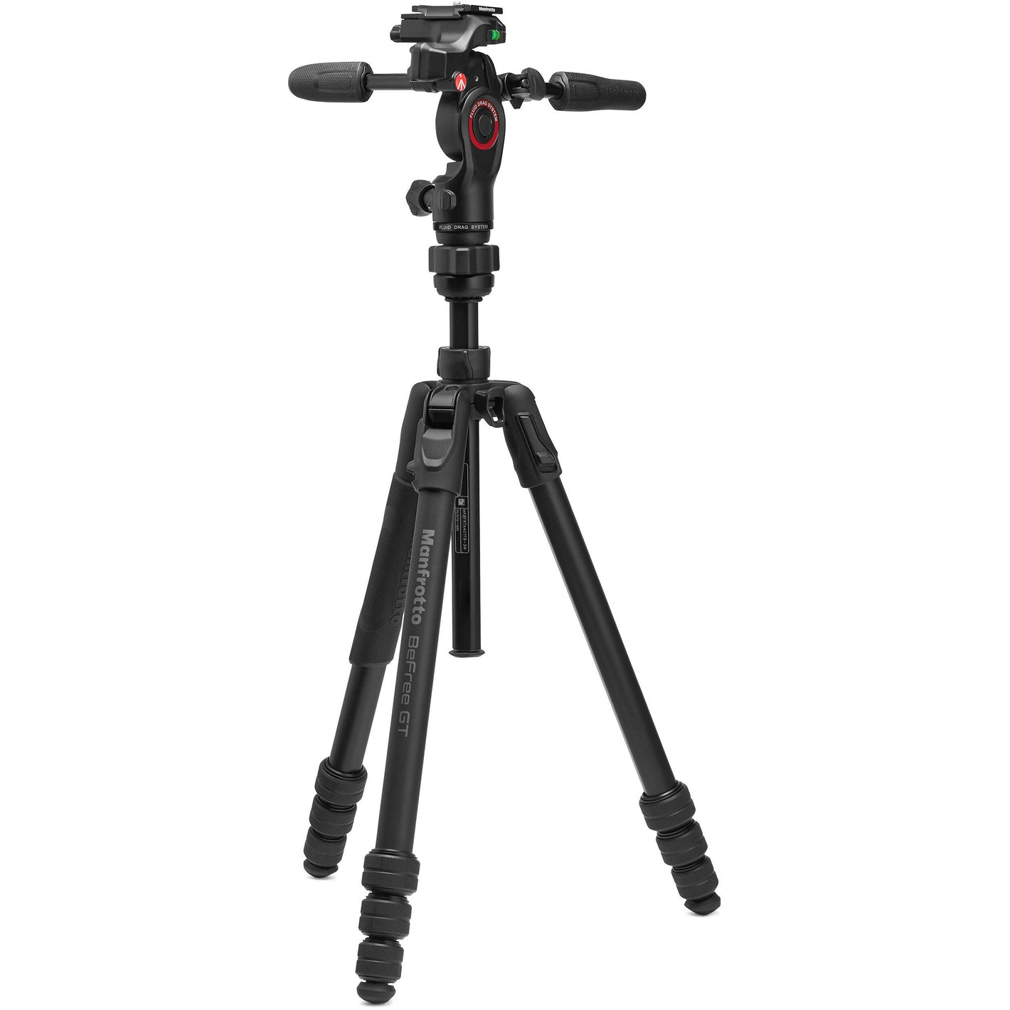 Manfrotto Befree GT PRO 3-Way Aluminium Tripod Kit with 3-way live head, compact travel tripod supporting 6 kg for photography and videography.
