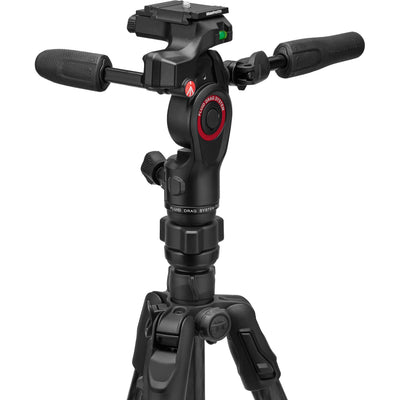 Manfrotto Befree GT PRO 3-Way Aluminium Tripod Kit with 3-way live head, compact travel tripod supporting 6 kg for photography and videography.
