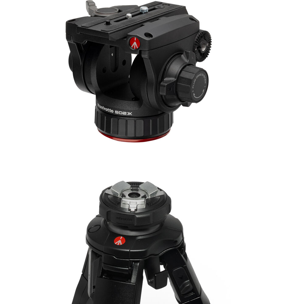 Manfrotto ONE Video Aluminium Tripod 502X Fluid Head Black