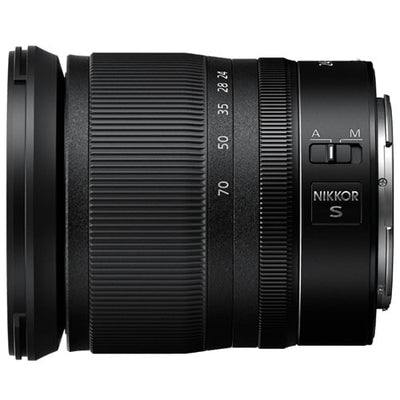 Nikon camera lens on a white background