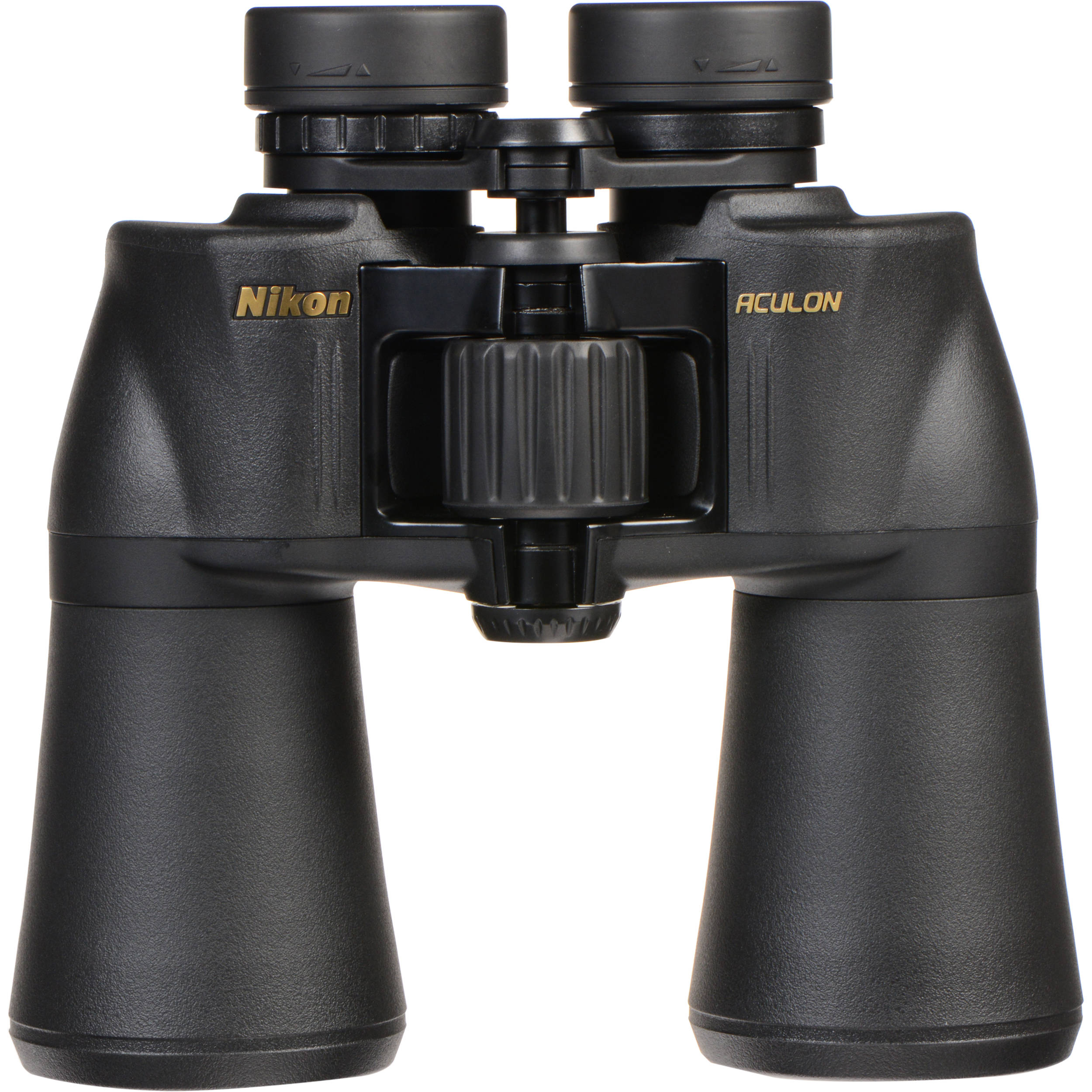 Nikon Aculon A211 12x50 binoculars with rubber coating, BaK4 prisms, multi-coated lenses, and 12x magnification.