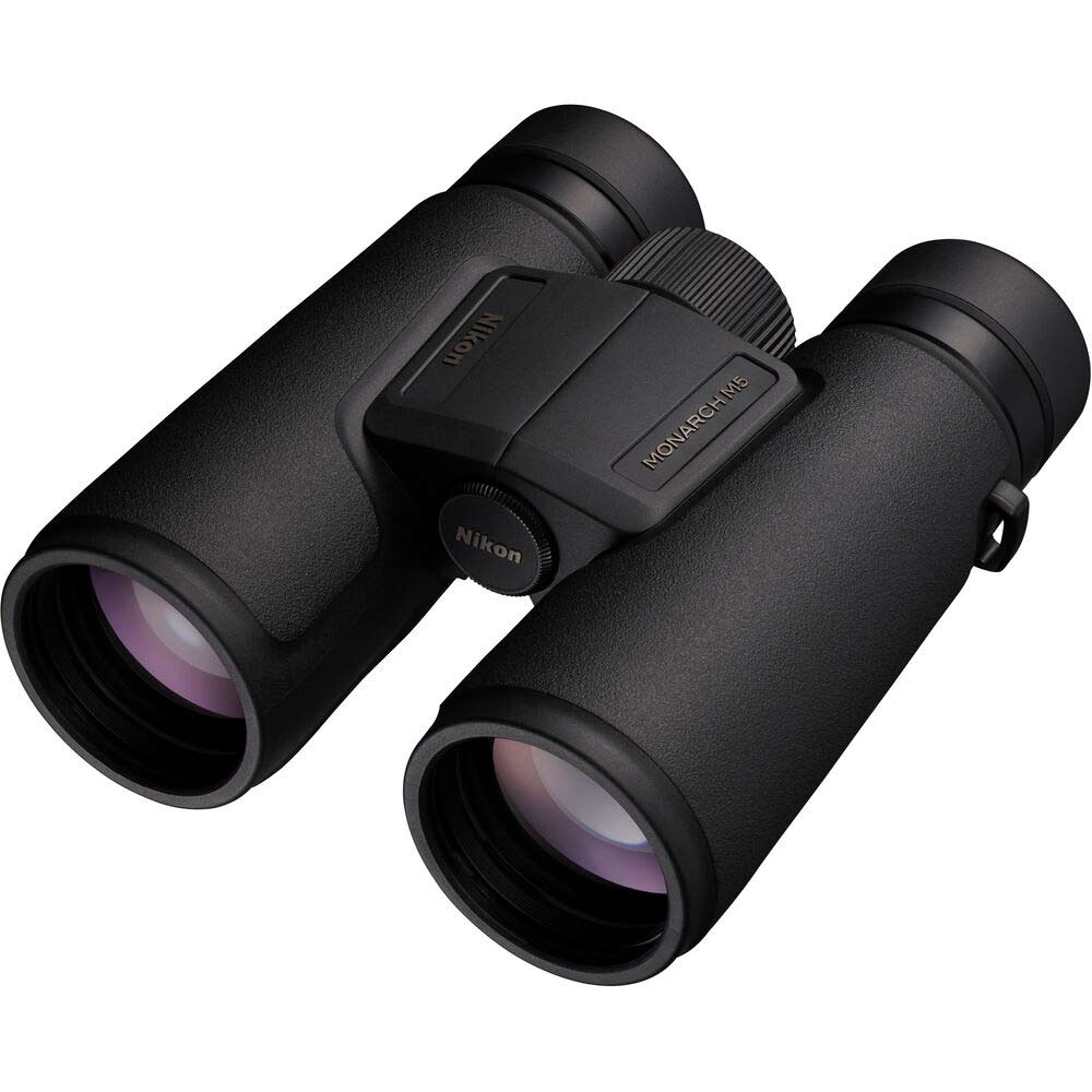 Nikon Monarch M5 Binoculars with ED glass and eco-friendly optics, offering wide field of view, high-resolution imagery, and water- and fog-proof design.