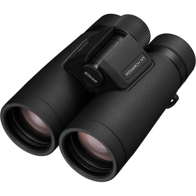 Nikon Monarch M7 8x42 Binoculars with ultra-wide 144.4m field of view, ED glass, and bright, clear optics for birding and nature observation.