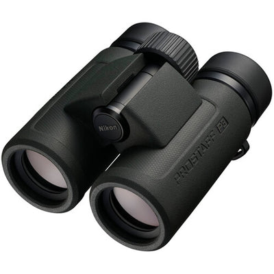 Compact Nikon 10x30 binoculars featuring eco-glass lenses, silver-coated prisms, and 105m field of view