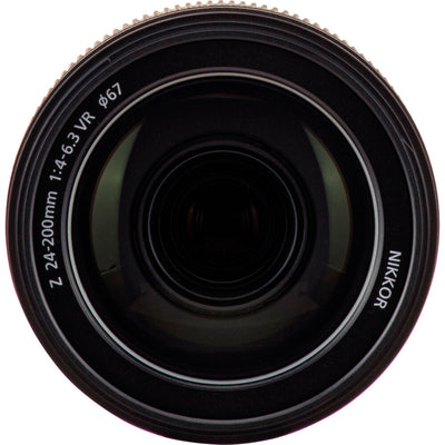 Straight view of lens front, Nikon Z 24-200mm