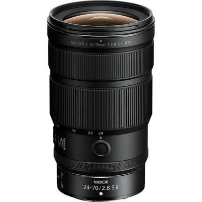 NIKKOR Z 24-70mm f/2.8 S II full-frame lens with internal zoom and S-Line optics.
