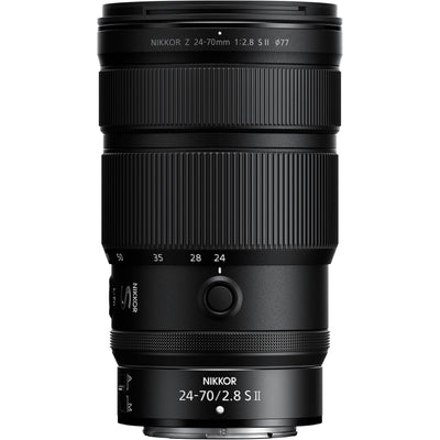 NIKKOR Z 24-70mm f/2.8 S II full-frame lens with internal zoom and S-Line optics.