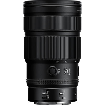 NIKKOR Z 24-70mm f/2.8 S II full-frame lens with internal zoom and S-Line optics.