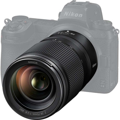 Nikon Z 28-75mm f/2.8 lens. Lightweight, fast-aperture standard zoom for Z-mount full-frame mirrorless cameras, ideal for portraits, travel, and video.