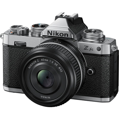 Nikon Z 40mm f/2 Special Edition lens featuring classic retro styling, bright aperture, and sharp image quality for Z-mount cameras.