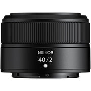 Nikon Z 40mm f/2 compact prime lens with bright aperture, smooth bokeh, and versatile performance for everyday photography and video.