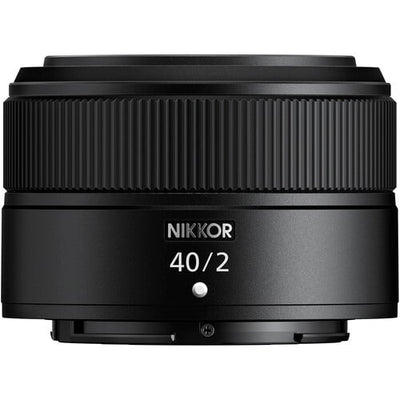 Nikon Z 40mm f/2 compact prime lens with bright aperture, smooth bokeh, and versatile performance for everyday photography and video.