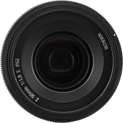 Nikon NIKKOR Z 50mm f/1.8 S lens with ED and aspherical elements, Nano Crystal Coat, and quiet autofocus for photo and video.