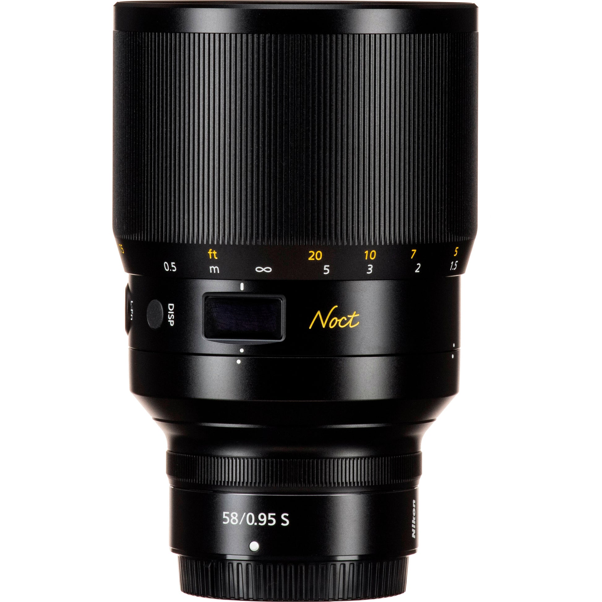 Close-up of Nikon Z 58mm Noct aperture and focus ring