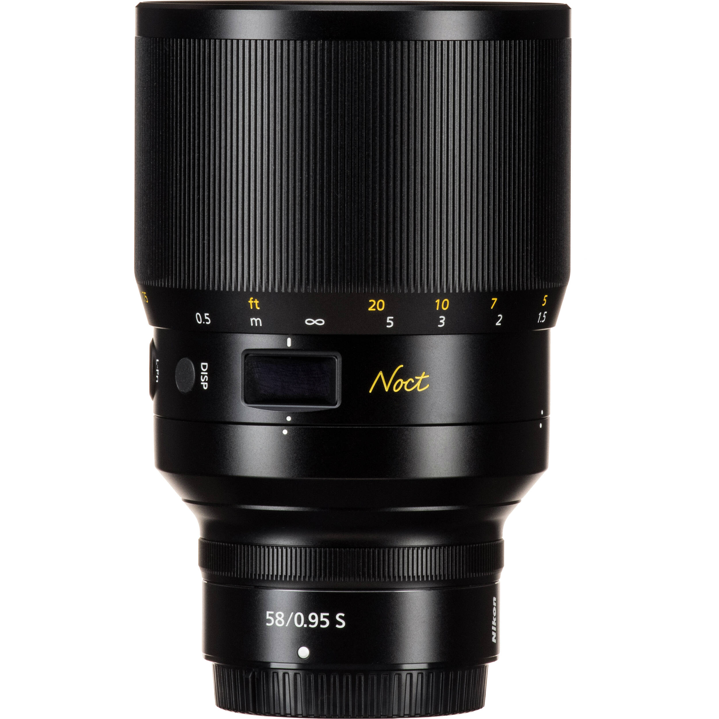Close-up of Nikon Z 58mm Noct aperture and focus ring