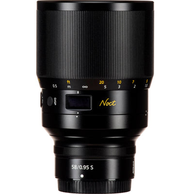 Close-up of Nikon Z 58mm Noct aperture and focus ring