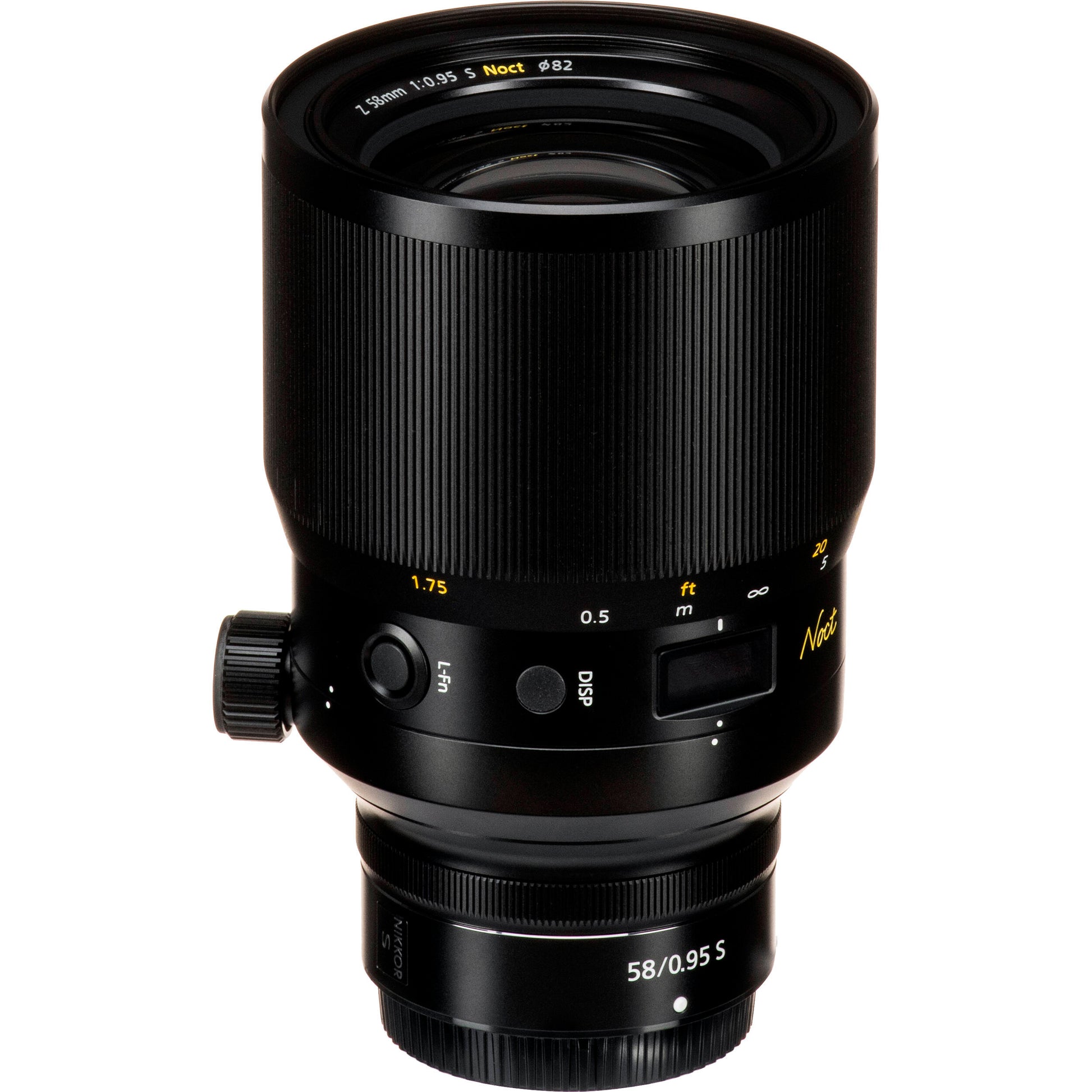Close-up of Nikon Z 58mm Noct aperture and focus ring