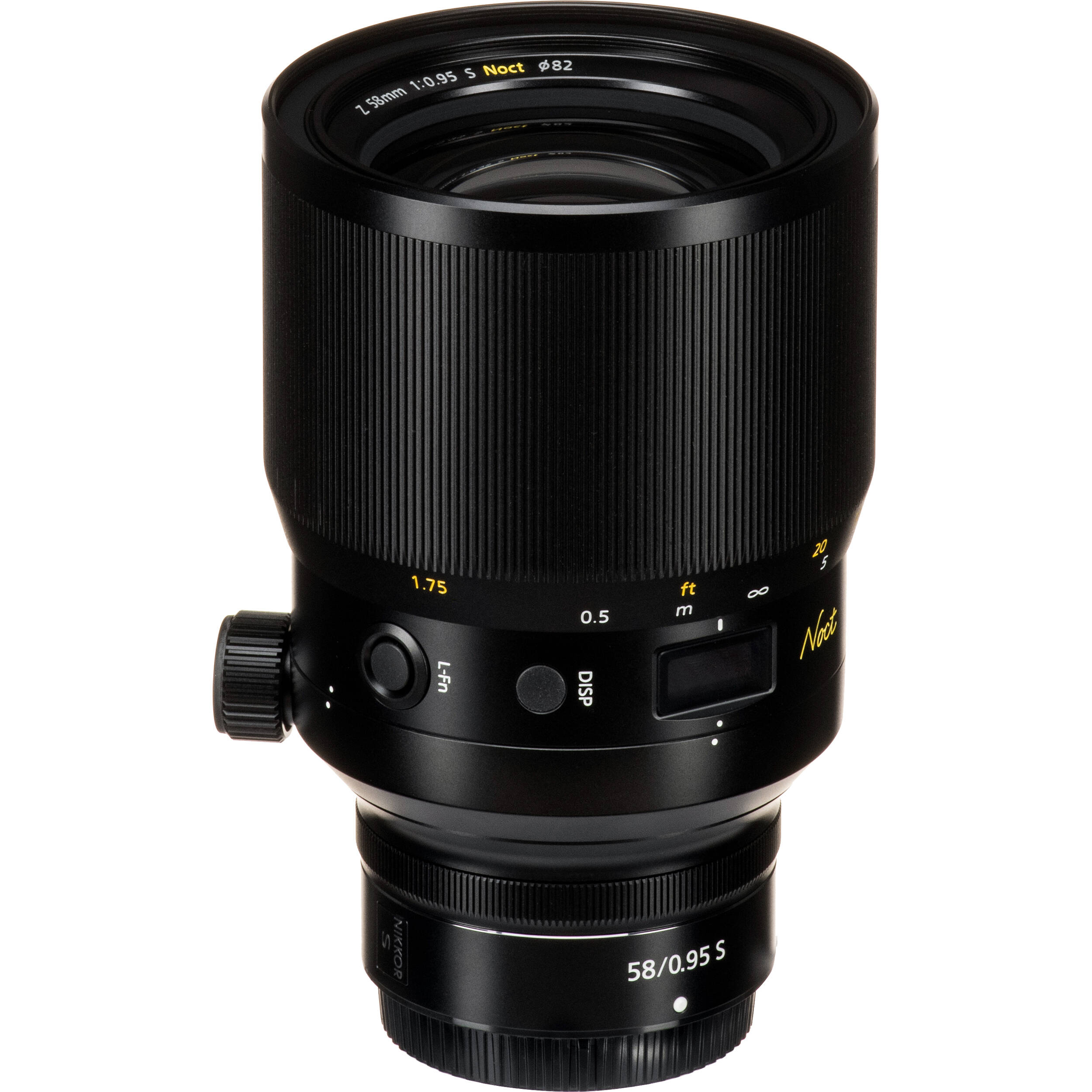 Close-up of Nikon Z 58mm Noct aperture and focus ring