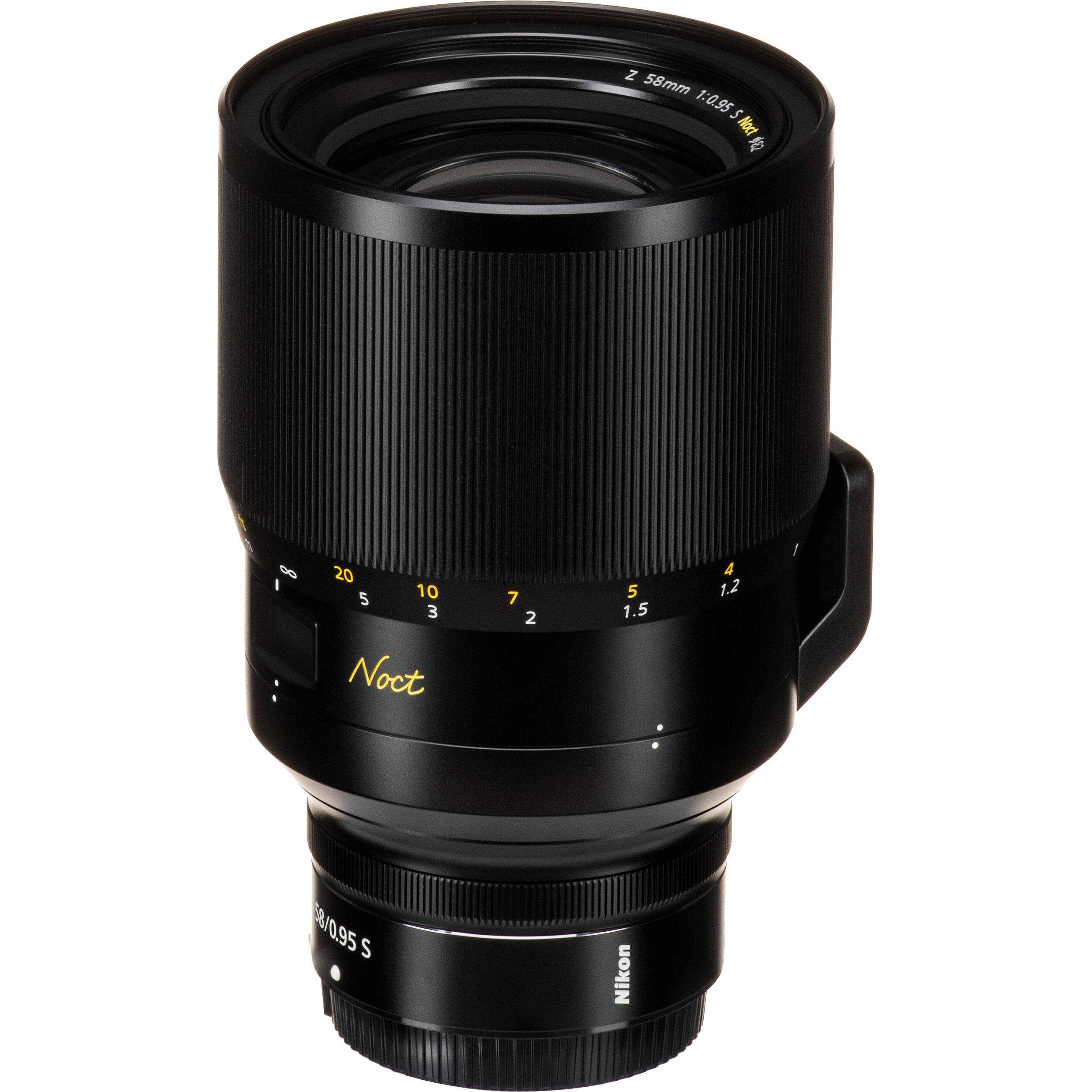 Close-up of Nikon Z 58mm Noct aperture and focus ring