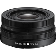 Nikon Z DX 16-50mm f/3.5-6.3 VR Lens in black – compact, versatile zoom lens with Vibration Reduction, ideal for everyday photography.