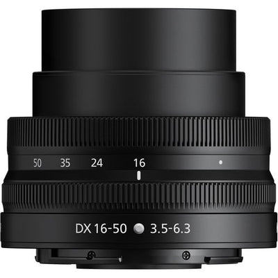 Nikon Z DX 16-50mm f/3.5-6.3 VR Lens in black – compact, versatile zoom lens with Vibration Reduction, ideal for everyday photography.