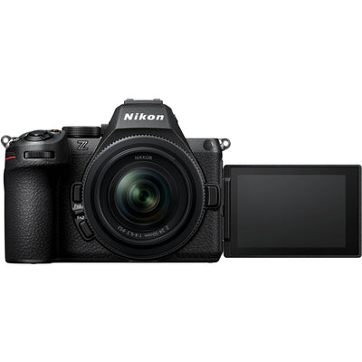 Nikon Z5 II full-frame mirrorless camera with compact retractable 24-50mm f/4-6.3 lens, 24.5MP sensor, EXPEED 7 processor, and 4K video.