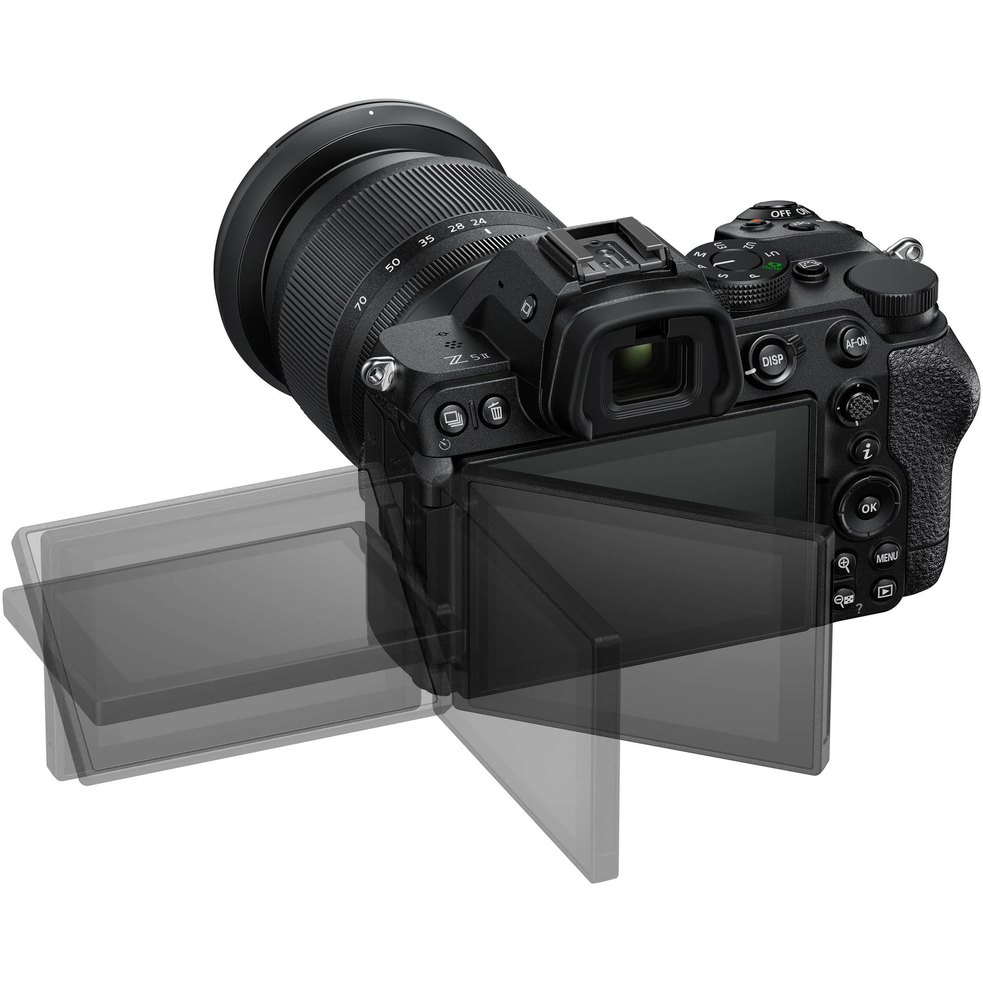 Nikon Z5 II full-frame mirrorless camera with 24.5MP BSI CMOS sensor, EXPEED 7 processor, AI autofocus, 5-axis stabilization, and 4K 60p video.