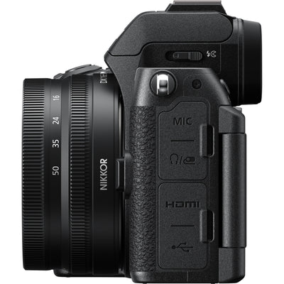 Nikon Z50 II mirrorless camera kit in black with 16–50 mm lens attached
