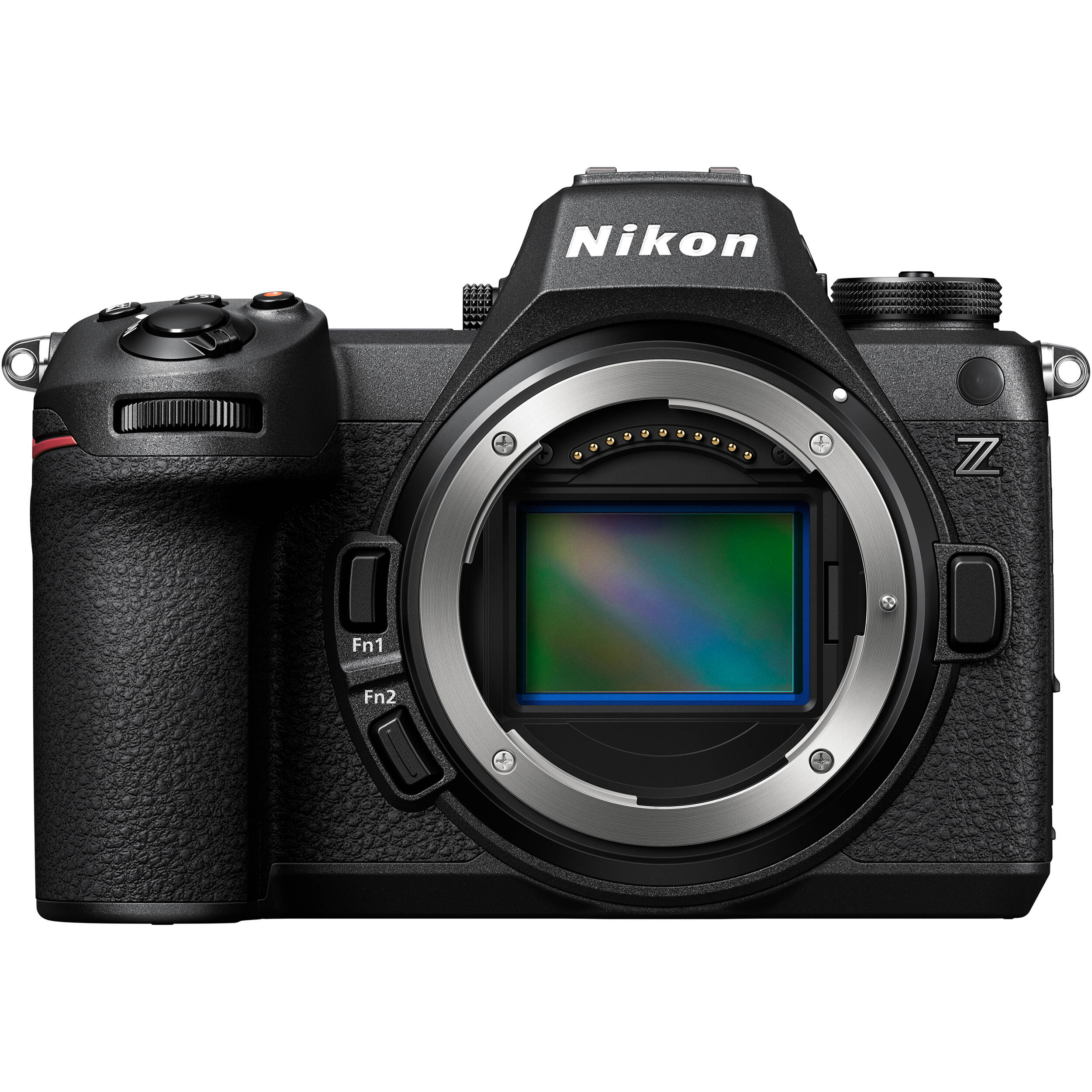 Nikon Z6 III full-frame mirrorless camera with 24.5MP BSI CMOS sensor, EXPEED 7 processor, 6K/60p RAW video, 493-point AF, and 4-axis tilting touchscreen.
