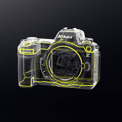 Nikon Z6 III full-frame mirrorless camera with 24.5MP BSI CMOS sensor, EXPEED 7 processor, 6K/60p RAW video, 493-point AF, and 4-axis tilting touchscreen.
