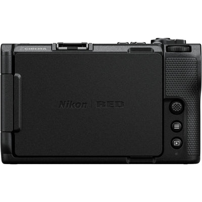 Nikon ZR 6K full-frame cinema camera with Viltrox E-Z AF adaptor for Sony E lenses.